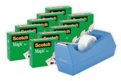 Scotch® Tape with Dispenser 810K10-C38PR, 0.75 in x 1000 in (19 mm x 25,4 m), Periwinkle Dispenser 10-Pack