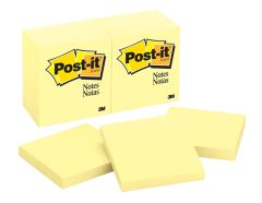 Post-it® Notes 654 3 in x 3 in (7.62 cm x 7.62 cm) Canary Yellow
