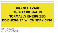 3M™ Diamond Grade™ Electrical Sign 3MN702DG "SHOCK…SERVICING", 7 in x 3 in, 10 per pkg