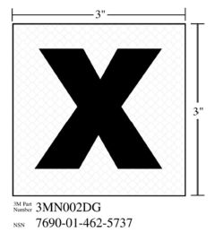 3M™ Diamond Grade™ Damage Control Sign 3MN001DG "X-Ray", 4 in x 4 in, 10 per pkg