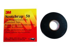 3M™ Scotchrap™ Vinyl Corrosion Protection Tape 50, Unprinted, 1-1/2 in x 100 ft, Black, 1.5 in core, 1 roll/carton, 35 rolls/case