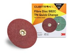 3M™ Cubitron™ II Fibre Disc 982C, 87259, TN Quick Change, 36+, 7 in, Single Pack, 5 Packs per case