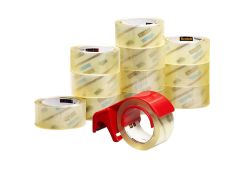 Scotch® Commercial Grade Shipping Packaging Tape 3750-12-DP3, 1.88 in x 54.6 yd (48 mm x 50 m) 12 rolls with Dispenser