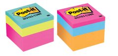 Post-it® Notes Cube 2051-PKOR, 1 7/8 in x 1 7/8 in (47,6 mm x 47,6 mm), Mixed Case, Pink Wave and Orange Wave