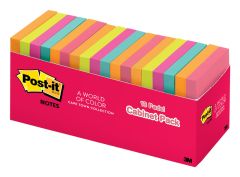 Post-it® Notes 654-18CTCP, 3 in x 3 in (76 mm x 76 mm),Cabinet pack, Cape Town Collection, 18 Pads/Pack, 100 Sheets/Pad