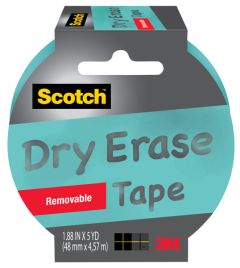 Scotch® Dry Erase Tape 1905R-DE-BLU, 1.88 in x 5 yd (47,7 mm x 4,57 m), Blue Dry Erase,3 per inner, 4 inners, 12 per case