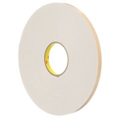 3M™ Double Coated Foam Tape 4496W White, 54 in x 36 yd Bulk, 1 per case