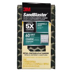 3M™ SandBlaster™ DUST CHANNELING Sanding Sponge, 20909-60-UFS ,60 grit, 4 1/2 in x 2 1/2 x 1 in, 1/pk