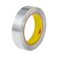 3M™ Aluminum Foil Tape 431, Silver, 25 mm x 55 m, 3.1 mil, 12 rolls per case