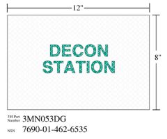3M™ Diamond Grade™ Damage Control Sign 3MN053DG "DECON STA", 12 in x 8 in, 10 per pkg