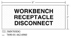 3M™ Diamond Grade™ Electrical Sign 3MN705DG "WRKBNCH…DISCONECT", 5 in x 2 in, 10 per pkg
