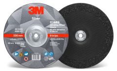 3M™ Silver Depressed Center Grinding Wheel, 87449, T27 Quick Change, 9 in x 1/4 in x 5/8-11, 10 per inner, 20 per case