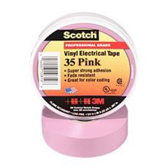 Scotch® Vinyl Color Coding Electrical Tape 35, 3/4 in x 66 ft, Pink, 10 rolls/carton, 100 rolls/case