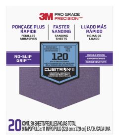 3M™ Pro Grade Precision™ Faster Sanding Sanding Sheets 120 grit Medium, 27120TRI-20, 9 in x 11 in, 20/pk