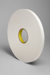 3M™ Double Coated Polyethylene Foam Tape 4462, White, 3/4 in x 72 yd, 31
mil, 12 rolls per case