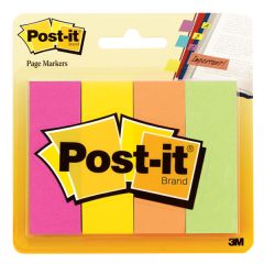 Post-it® Page Marker 671-4AF, 7/8 in x 2 7/8 in x (22,2 mm x 73 mm) Assorted Colors