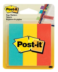 Post-it® Page Markers 5221, 7/8 in x 2-7/8 in x in (22,2 mm x 73 mm), Assorted Colors