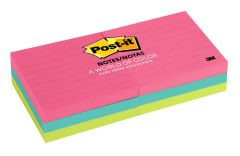 Post-it® Notes 630-6AN, 3 in x 3 in (76 mm x 76 mm) Cape Town Collection, Lined, 6 Pads/Pack