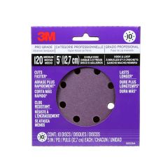 3M™ Pro Grade Sanding Discs, 88523NA-9-B, 5 in X 8 Hole, 120 grit, 10/pack, 3 packs/inner, 3 inners/case