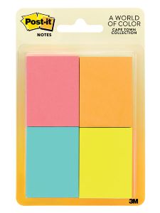 Post-it® Notes 653-4AF, 1-3/8 in x 1-7/8 in (34,9 mm x 47,6 mm) Cape Town Collection