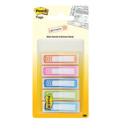 Post-it® Writable Flags 684--SH-NOTE .47 in. x 1.7 in. "Sign Here", Assorted Colors, .47 in. Wide, 20/Color, 100 Flags/Dispenser, 1 Dispenser/Pack