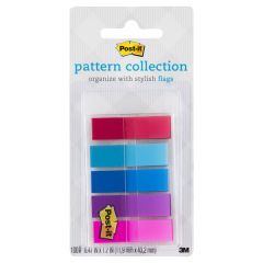 Post-it® Full Color Flags, Gingham Pattern Collection, .47 in. x 1.7 in. 100/On-the-Go Dispenser, 1 Dispenser/Pack
