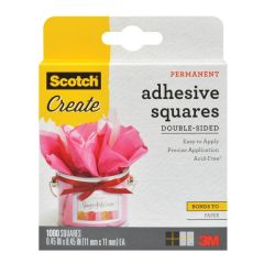 Scotch® Adhesive Squares 009-1000-CFT, 1000 squares/pack