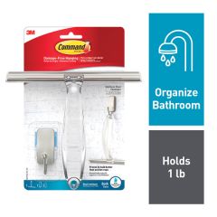 Command™ Bath Squeegee and Hook Stainless Steel and Satin Nickel, BATH32-SS-ES