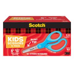 Scotch™ 5" Soft Touch Blunt Kid Scissors 1442B-12, 12 Count Pack, Blue