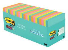 Post-it® Super Sticky Notes 654-24SSMIA-CP, 3 in x 3 in (76 mm x 76 mm), Miami Collection, 24 Pads/Pack, 70 Sheets/Pad