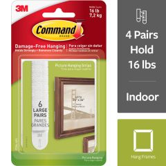 Command™ Large Picture Hanging Strips 17206-6ES, 6 Pairs