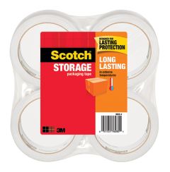 Scotch® Long Lasting Storage Packaging Tape 3650-4, 1.88 in x 54.6 yd (48 mm x 50 m), 4 rolls/pack, 3 packs/case