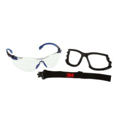 3M™ Solus™ 1000-Series Safety Glasses S1107SGAF-KT, Kit, Foam, Strap, Blue/Black, Indoor/Outdoor Grey Scotchgard™ Anti-Fog Lens, 20 EA/Case