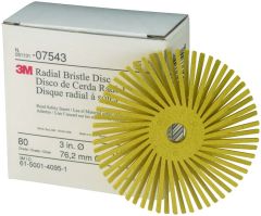 Scotch-Brite™ Radial Bristle Disc, 3 in x 3/8 in 80, 4 per case