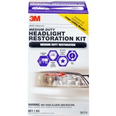 3M™ Medium Duty Headlight Restoration Kit with Quick Clear Coat, 39174 , 4 per case