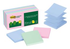Post-it® Greener Pop-up Notes R330RP-12AP, 3 in x 3 in, Assorted Pastel