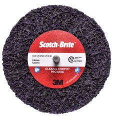 Scotch-Brite™ Clean and Strip XT Pro Disc, Shaft Mount, 4 in x 1/2 in x 1/4 in, S XCS, 10 per case