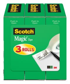 Scotch® Magic™ Invisible Tape 810-3PK, 3/4 in x 36 yd x 0 in (19 mm x 32,9 m) 3 Pack
