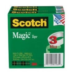 Scotch® Magic™ Tape 810-72-3PK, 1 in x 2592 in, 3-Pack