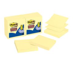 Post-it® Super Sticky Pop-up Notes R330-12SSCY, 3 in x 3 in Canary Yellow 90 sht/pad 12 pad/pk