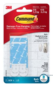 Command Water-Resistant Refill Strips-Assorted BATH22-ES