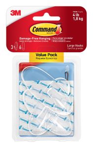 Command(TM) Large Clear Hook with Clear Strips Value Pack