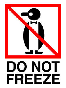 3" x 4" - "Do Not Freeze" Labels - 500/roll