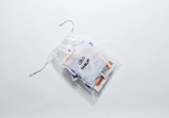 Polypropylene Pull-Tite Drawstring Bag with White Block - 6" x 10", 0.0015"