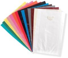 White Merchandise Bag with Die Cut Handle - 16" x 4" x 24", 0.0007"