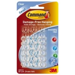 Command™ Clear Decorating Clips w/Clear Strips 17026CLR-CS