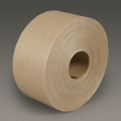 3M(TM) Water Activated Paper Tape 6146 Natural Medium Duty Reinforced, 12 in x 4500 ft, Bulk Packed