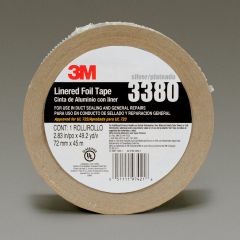3M™ Aluminum Foil Tape 3380, Silver, 72 mm x 45 m, 3.25 mil, 16 rolls
per case