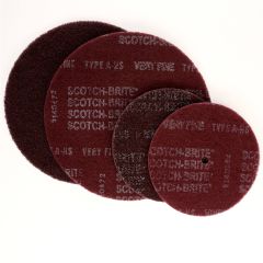 Scotch-Brite™ High Strength Disc, HS-DC, A/O Very Fine, 14 in x 1-1/4
in, 25 per case
