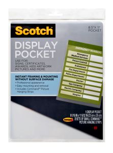 Scotch™ Display Pockets WL854C, 8.81 in x 11.2 in (22,3 cm x 28,4 cm)